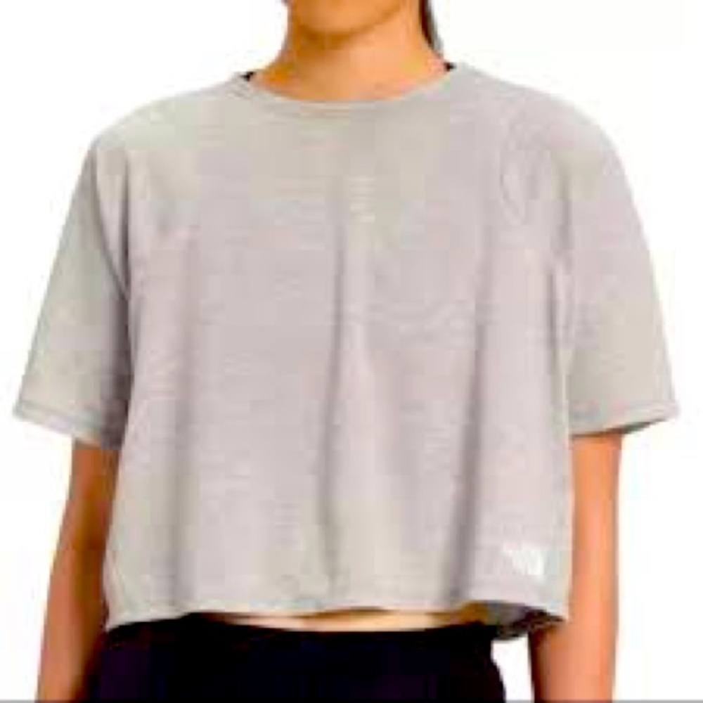 NWOT NORTH FACE vytrue boxy crop tee, grey, size XL